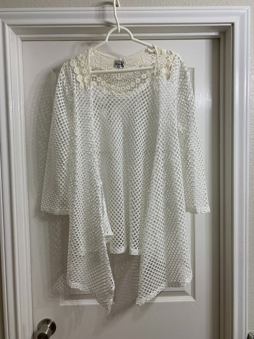 Shana K Brand Women's White Sweater Jacket, Size XL
